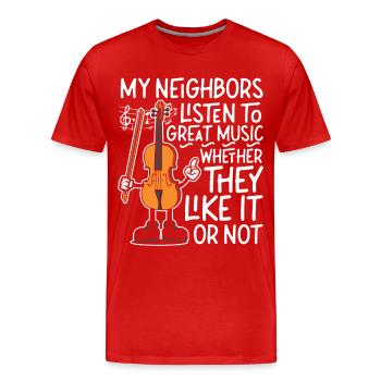 Violoniste Violoniste Mes Voisins - T-shirt bio Premium Homme - rouge - Devant - Damien (186cm)