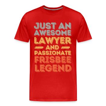 Lawyer Frisbee retro - Men's Premium Organic T-Shirt - red - Front - Damien (186cm)