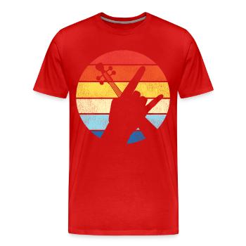 Violon Violoniste Rétro Vintage - T-shirt bio Premium Homme - rouge - Devant - Damien (186cm)