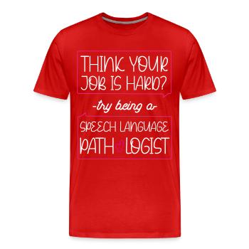 Speech Therapist Therapy Assistant - Men's Premium Organic T-Shirt - red - Front - Damien (186cm)