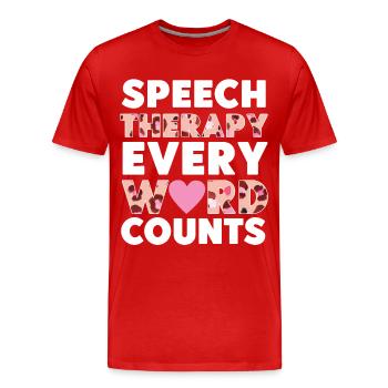Assistante orthophoniste - T-shirt bio Premium Homme - rouge - Devant - Damien (186cm)