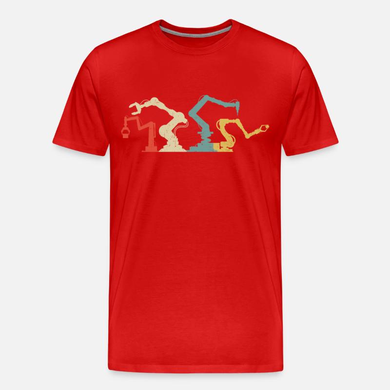Robot Robotics Engineer Retro - Männer Premium Bio T-Shirt - Rot