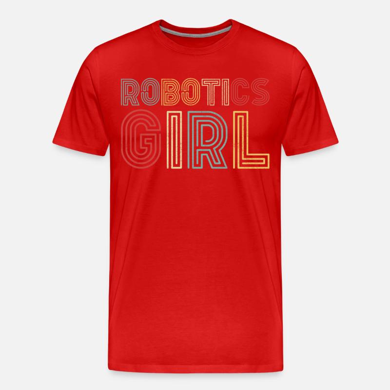 Robot Robotics Engineer Girl - Männer Premium Bio T-Shirt - Rot