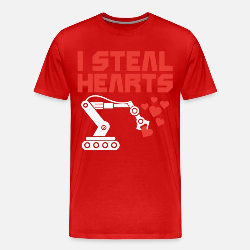 Robot Robotics Engineer Valentines - Männer Premium Bio T-Shirt - Rot