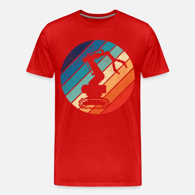 Robot Robotics Engineer Retro - Männer Premium Bio T-Shirt - Rot