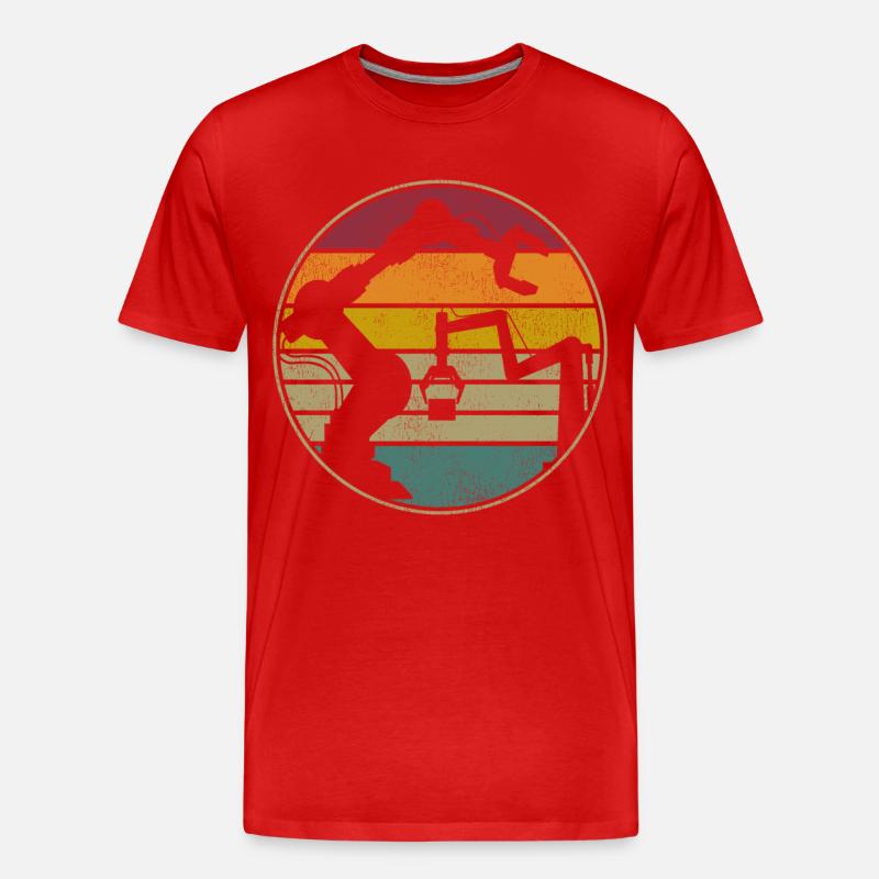 Robot Robotics Engineer Retro - Männer Premium Bio T-Shirt - Rot