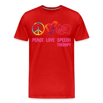 Assistant orthophoniste - T-shirt bio Premium Homme - rouge - Devant - Damien (186cm)