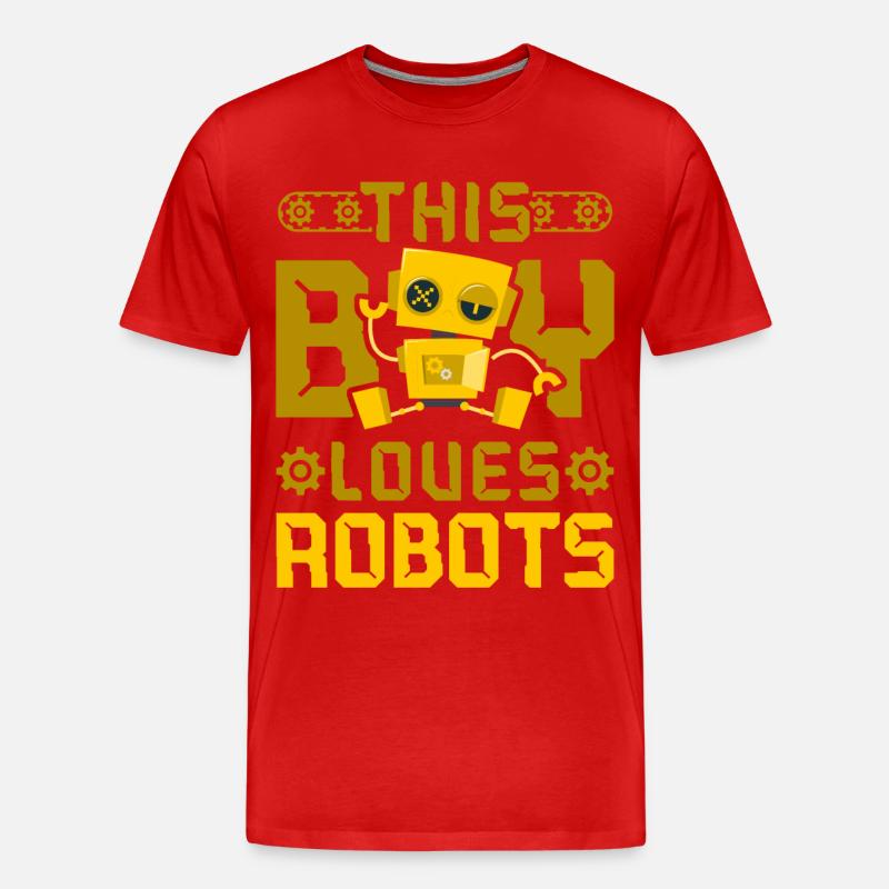 Robot Robotics Engineer Boy This - Männer Premium Bio T-Shirt - Rot