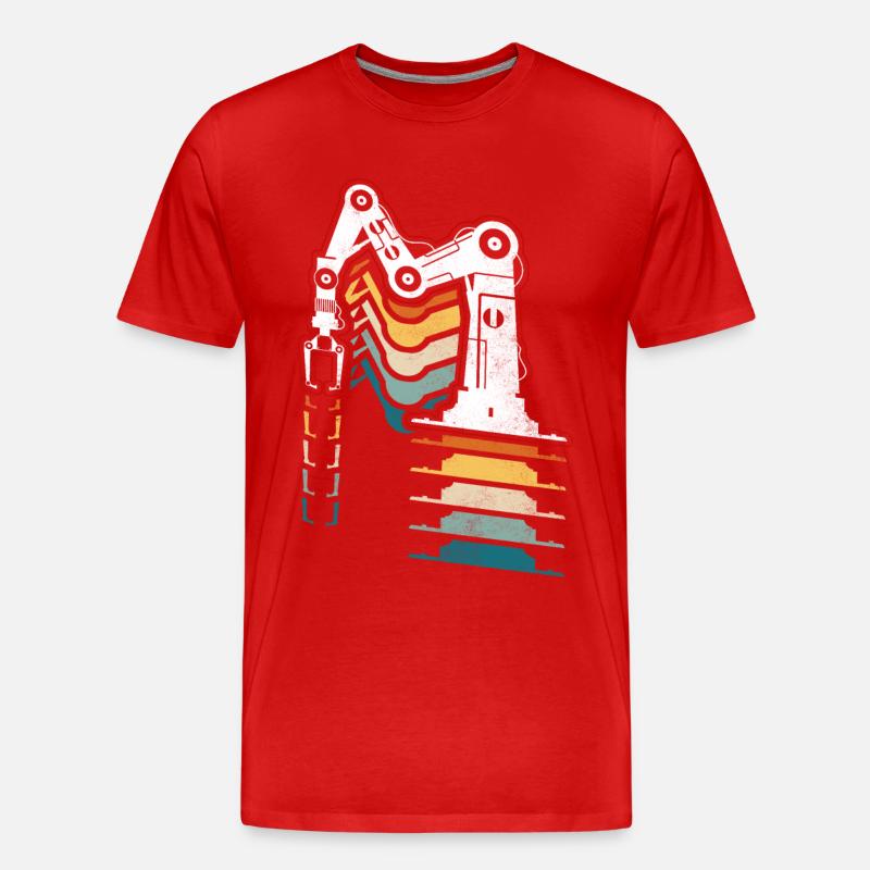 Robot Robotics Engineer Retro - Männer Premium Bio T-Shirt - Rot