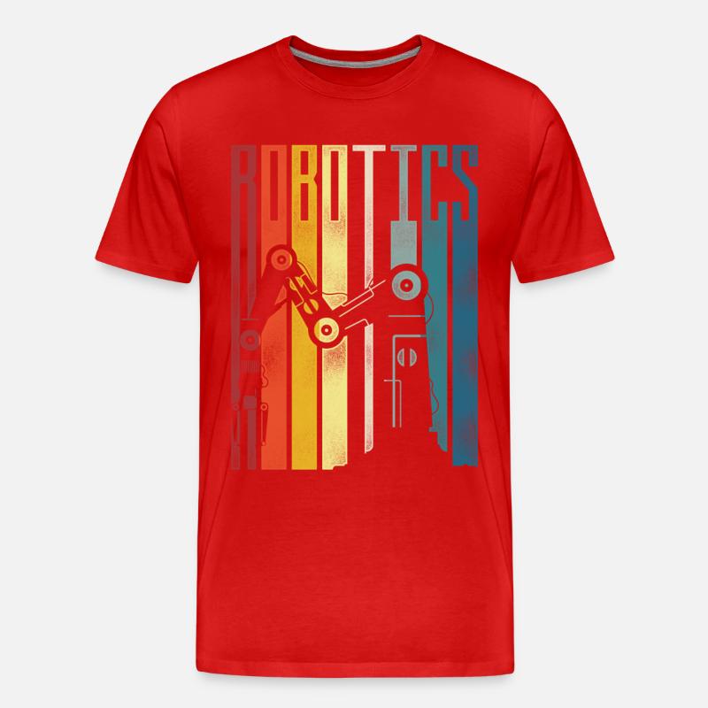 Robot Robotics Engineer Retro - Männer Premium Bio T-Shirt - Rot