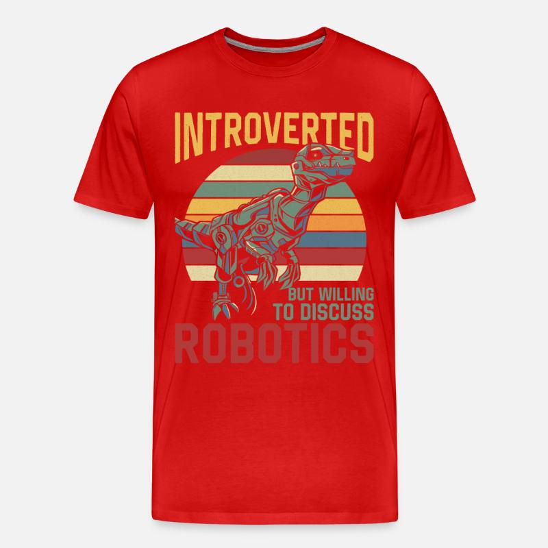 Robot Robotics Engineer Retro - Männer Premium Bio T-Shirt - Rot