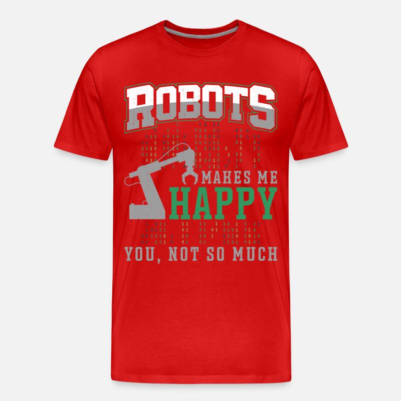 Robot Robotics Engineer Robots - Männer Premium Bio T-Shirt - Rot