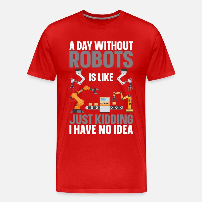 Robot Robotics Engineer A Day - Men's Premium Organic T-Shirt - red