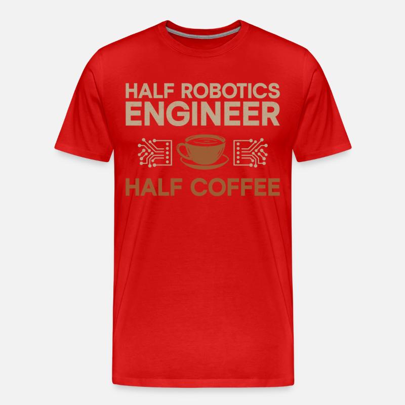 Robot Robotics Engineer Coffee - Men's Premium Organic T-Shirt - red