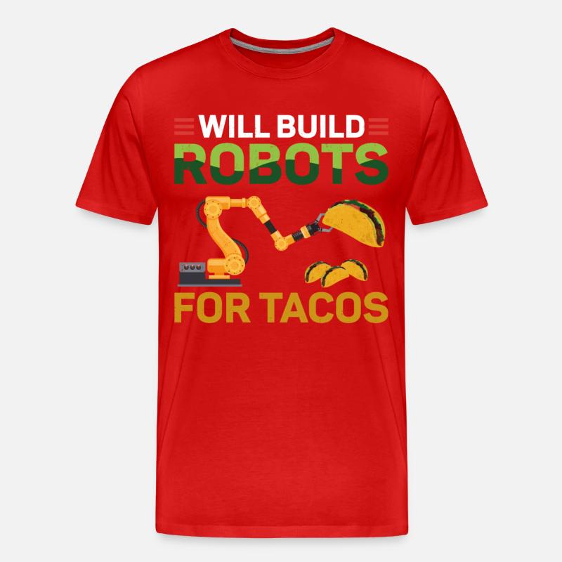 Robot Robotics Engineer Taco Will - Männer Premium Bio T-Shirt - Rot