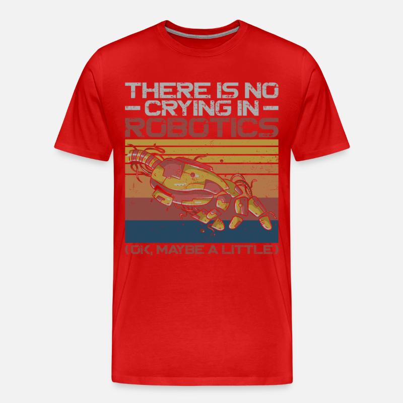 Robot Robotics Engineer Retro - Männer Premium Bio T-Shirt - Rot