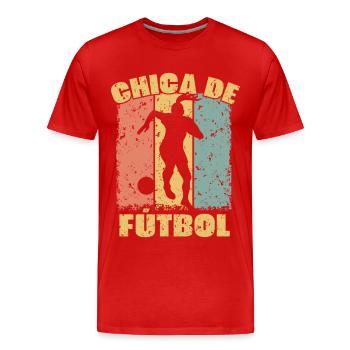Women Soccer retro - Men's Premium Organic T-Shirt - red - Front - Damien (186cm)