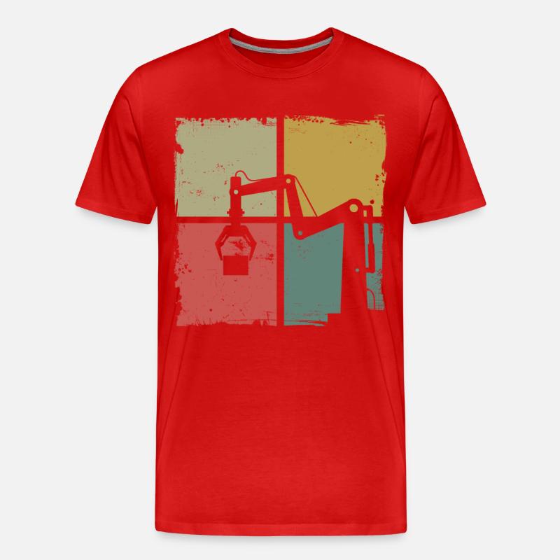 Robot Robotics Engineer Retro - Männer Premium Bio T-Shirt - Rot