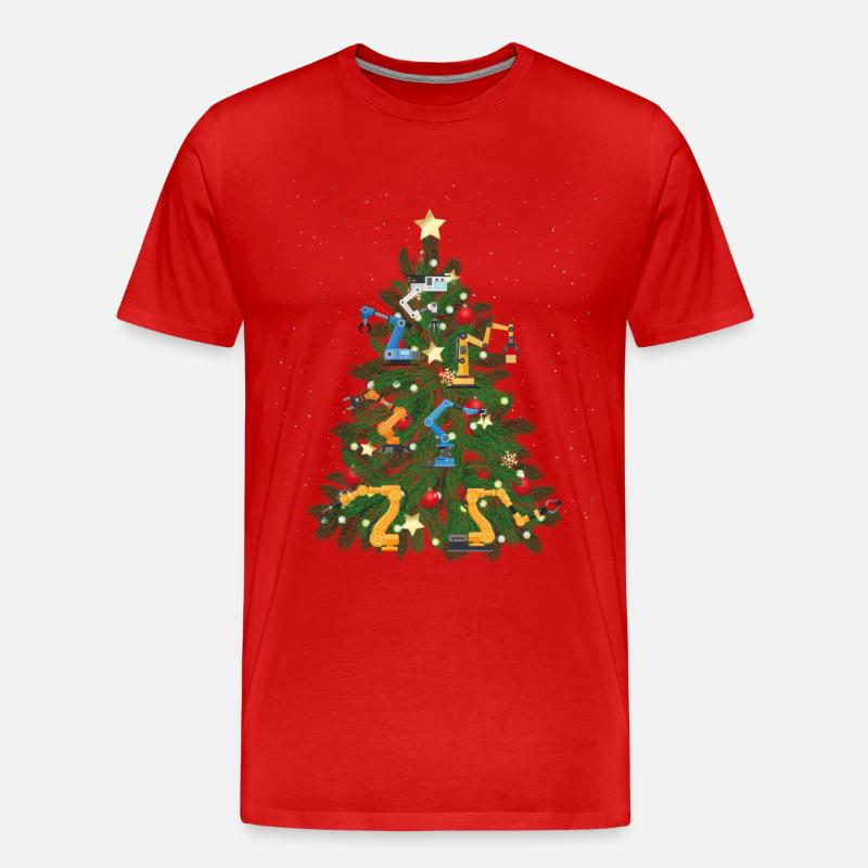 Robot Robotics Engineer Christmas - Männer Premium Bio T-Shirt - Rot