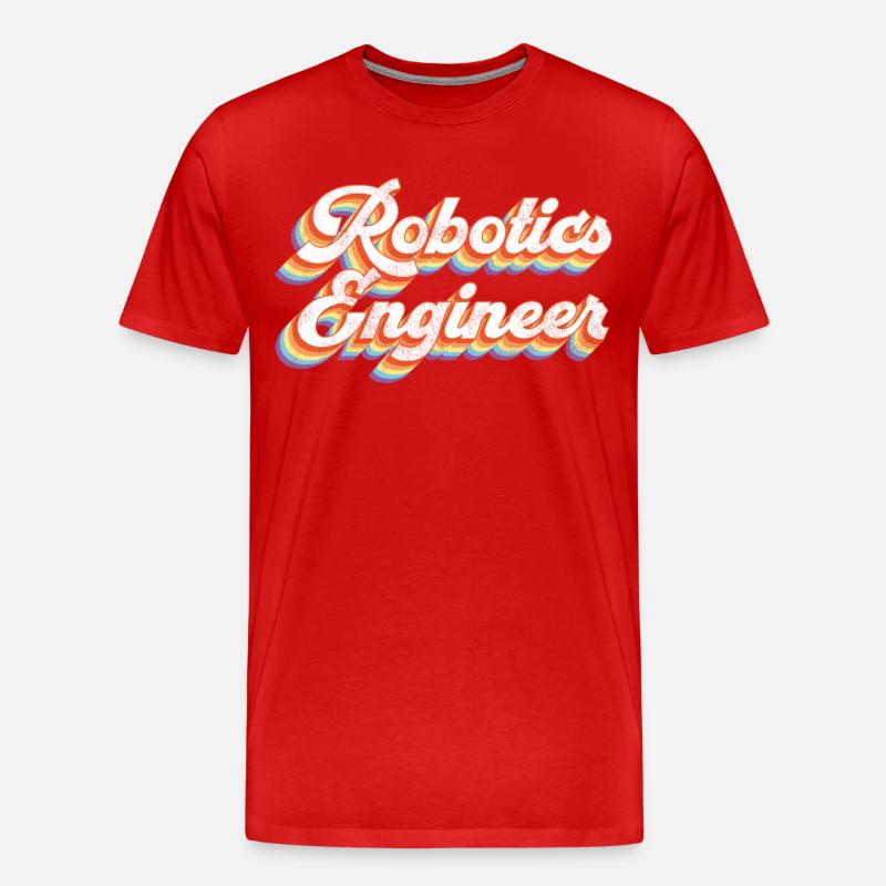 Robot Robotics Engineer Retro - Männer Premium Bio T-Shirt - Rot