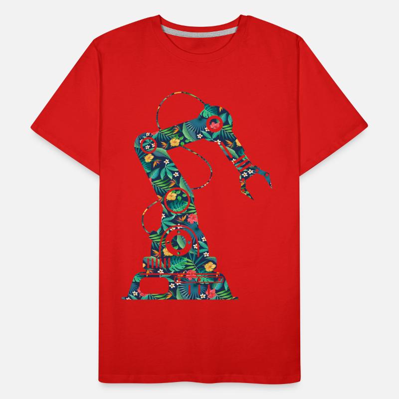 Robot Robotics Engineer Flower Men's Premium Organic T-Shirt