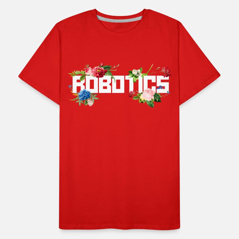 Robot Robotics Engineer Flower Men's Premium Organic T-Shirt
