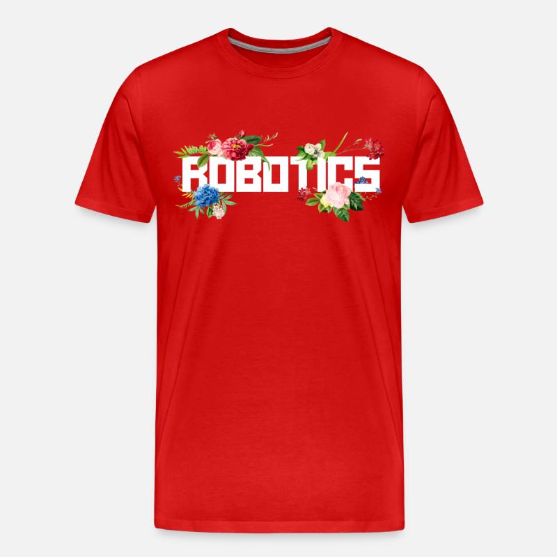 Robot Robotics Engineer Flower - Men's Premium Organic T-Shirt - red