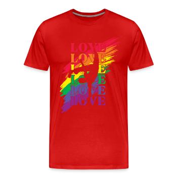 Capoeira LGBT Pride - T-shirt bio Premium Homme - rouge - Devant - Damien (186cm)