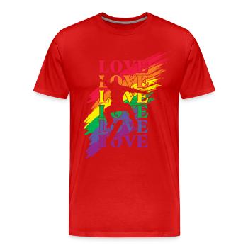 Skater LGBT Pride - T-shirt bio Premium Homme - rouge - Devant - Damien (186cm)