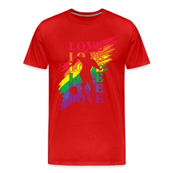 women Soccer LGBT Pride - Men's Premium Organic T-Shirt - red - Front - Damien (186cm)