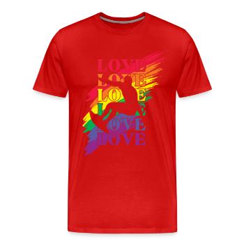 Surfer LGBT Pride - T-shirt bio Premium Homme - rouge - Devant - Damien (186cm)