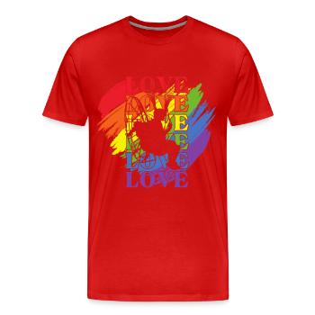 Paramoteur LGBT Pride - T-shirt bio Premium Homme - rouge - Devant - Damien (186cm)