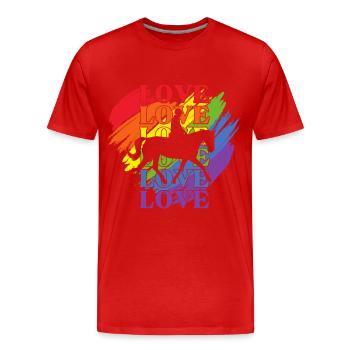 Riding LGBT Pride - T-shirt bio Premium Homme - rouge - Devant - Damien (186cm)