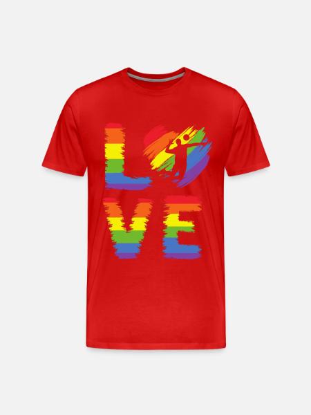 Volleyball LGBT Pride - Men's Premium Organic T-Shirt - red