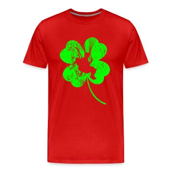 Trèfle paramoteur de la Saint-Patrick - T-shirt bio Premium Homme - rouge - Devant - Damien (186cm)
