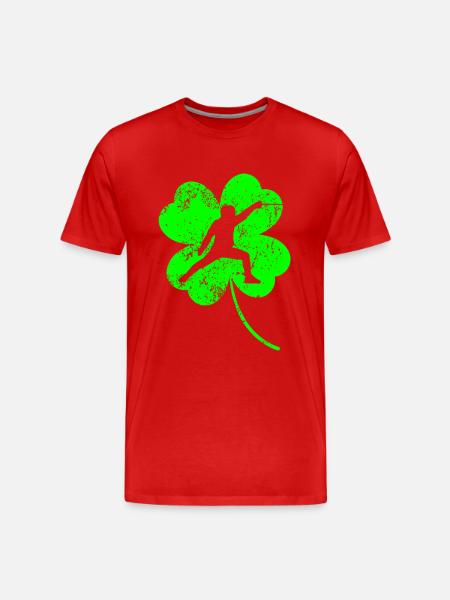 Escrime trèfle de la Saint-Patrick - T-shirt bio Premium Homme - rouge