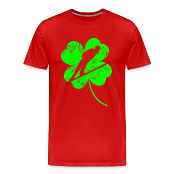 Trèfle de la Saint-Patrick de saut à ski - T-shirt bio Premium Homme - rouge - Devant - Damien (186cm)