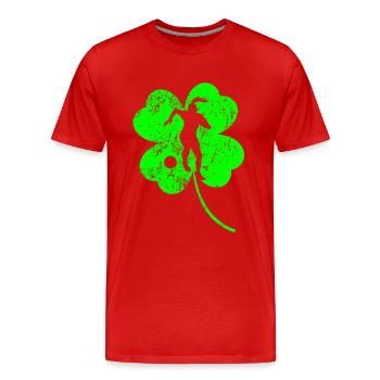 Soccer Trèfle de la Saint-Patrick - T-shirt bio Premium Homme - rouge - Devant - Damien (186cm)