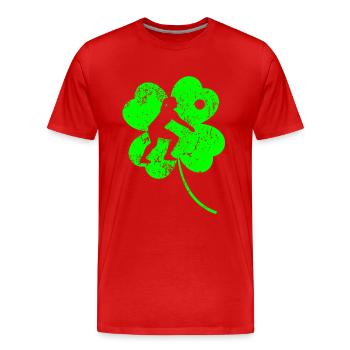Volley-ball Trèfle de la Saint-Patrick - T-shirt bio Premium Homme - rouge - Devant - Damien (186cm)