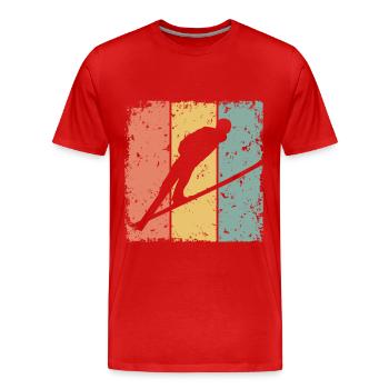 Saut à ski rétro - T-shirt bio Premium Homme - rouge - Devant - Damien (186cm)