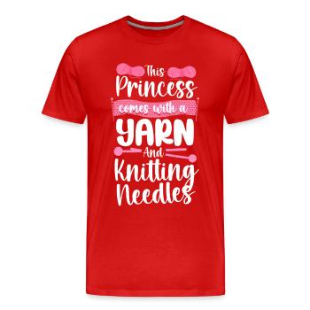Knitting Knitter Girl This - Men's Premium Organic T-Shirt - red - Front - Damien (186cm)