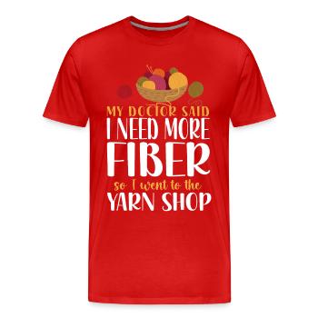 Tricoter Tricoter Mon médecin a dit que je - T-shirt bio Premium Homme - rouge - Devant - Damien (186cm)