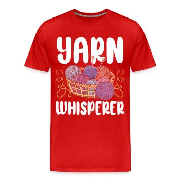 Knitting Knitter Yarn Whisperer - Männer Premium Bio T-Shirt - Rot - Vorne - Damien (186cm)
