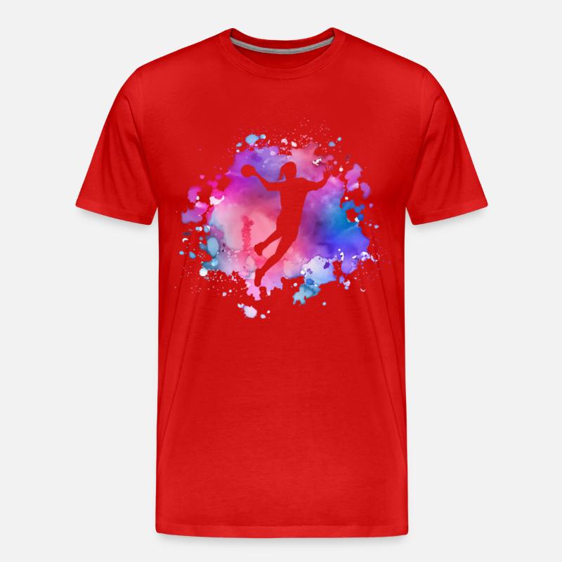 Frauen Handball Mädchen - Männer Premium Bio T-Shirt - Rot