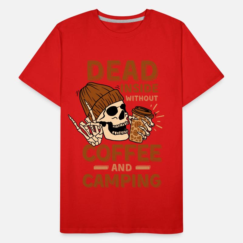 Coffee Camping skeleton Men's Premium Organic T-Shirt