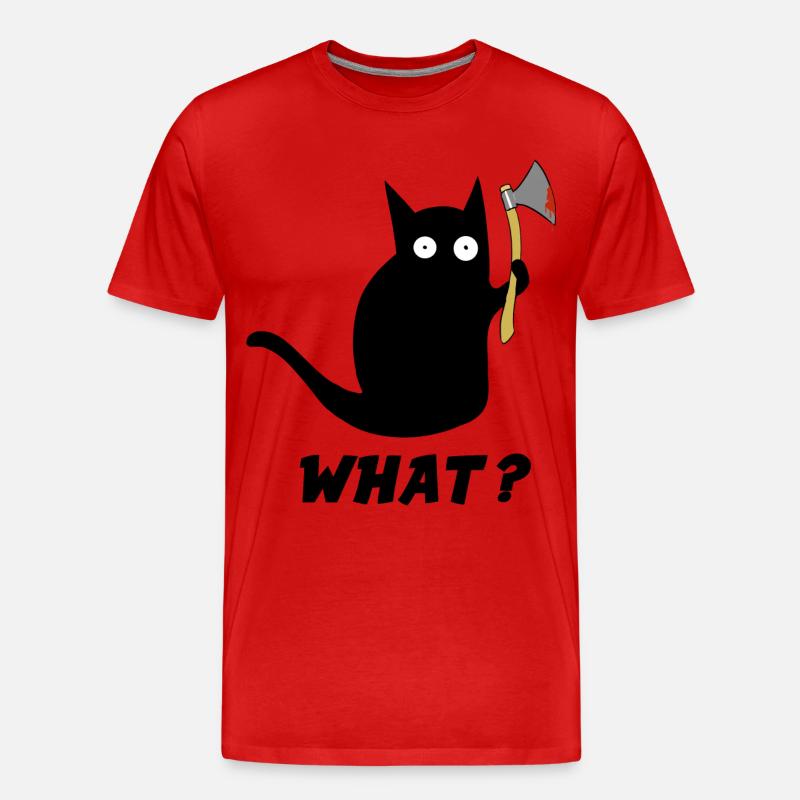 Katzenhumor mit Axt-Geschenkidee - Männer Premium Bio T-Shirt - Rot