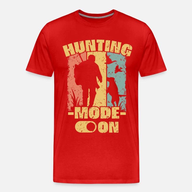 Jagd retro - Männer Premium Bio T-Shirt - Rot