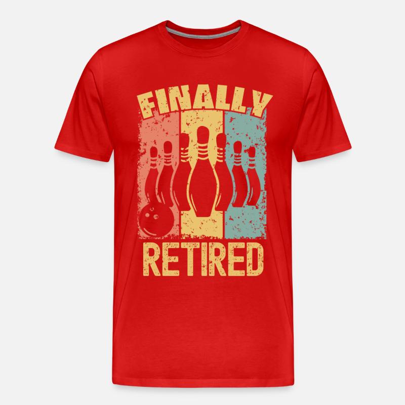 Bowling Ruhestand Retro - Männer Premium Bio T-Shirt - Rot