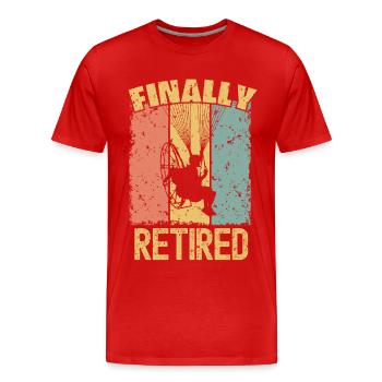 Paramotorisation retraite rétro - T-shirt bio Premium Homme - rouge - Devant - Damien (186cm)