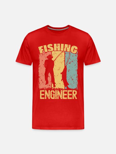 Fishing Engineer retro - Men's Premium Organic T-Shirt - red